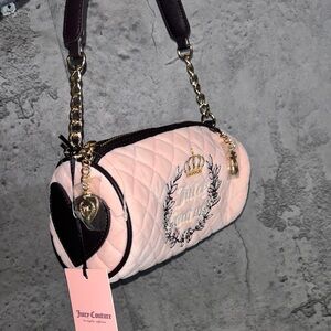Juicy Couture Pink and Black Quilted Shoulder Bag